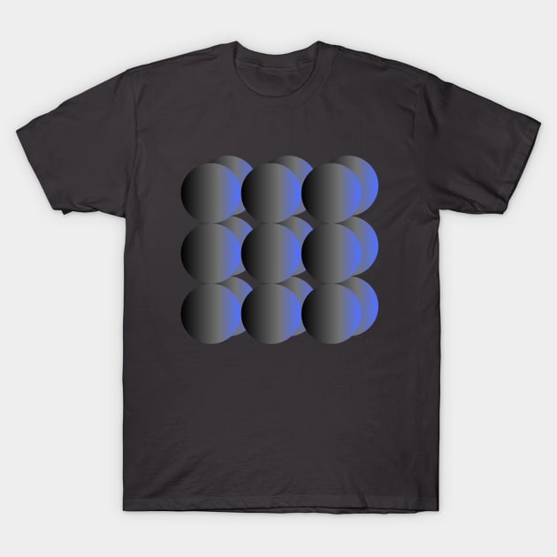 Gradient Blue Spheres T-Shirt by 1001Kites